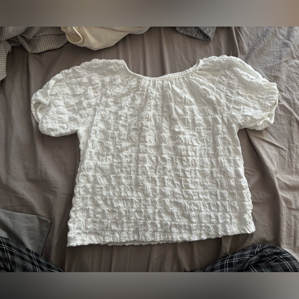 Zara Kids White Textured Top